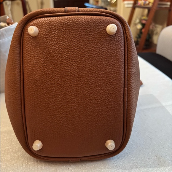Brand New Genuine Leather Unbranded 'Picotin 18 Inspired' Top Handle Bucket Bag - Picture 10 of 14